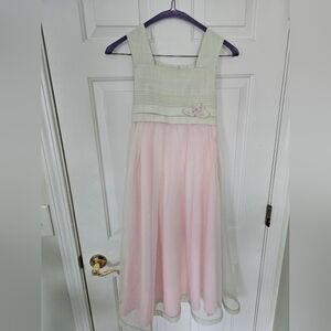 Bonnie Jean Cream Mint & Pink Girls Dress - Size 10